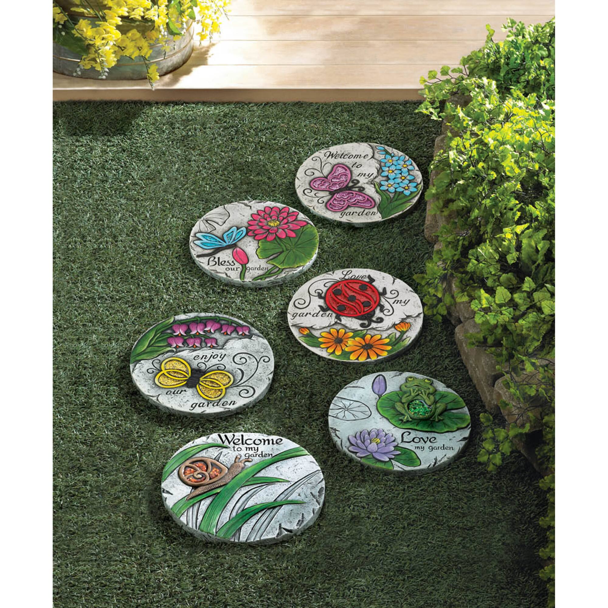Pink Butterfly Garden Stepping Stone